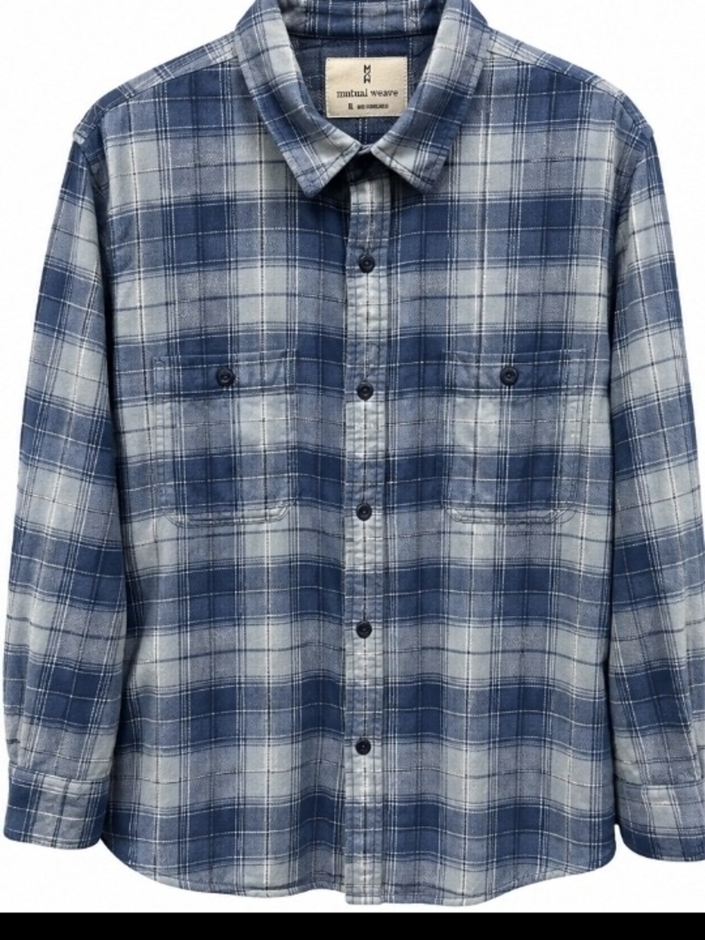Mutual Weave Men's Blue Plaid Button-Down Shirt